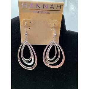 Hannah Triple Teardrop Silver Dangle Earrings